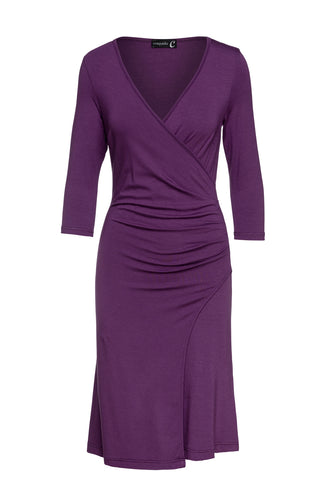 Aubergine Faux Wrap Dress