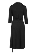 Load image into Gallery viewer, Black Empire Line Dress with Belt