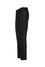 Load image into Gallery viewer, Black Fitted Jeggings with Faux Leather Detail