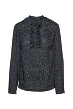 Load image into Gallery viewer, Polka Dot Blouse with Ruffle Detail