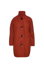 Load image into Gallery viewer, Faux Mouflon Brick Red Coat by Conquista Fashion