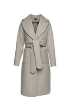 Load image into Gallery viewer, Long Sand Colour Mélange Mouflon Coat with Belt
