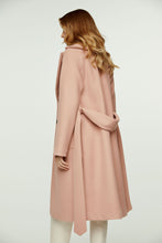 Load image into Gallery viewer, Long Salmon Colour Faux Mouflon Coat with Belt