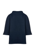 Load image into Gallery viewer, Navy Blue Mouflon Cape with Buttons