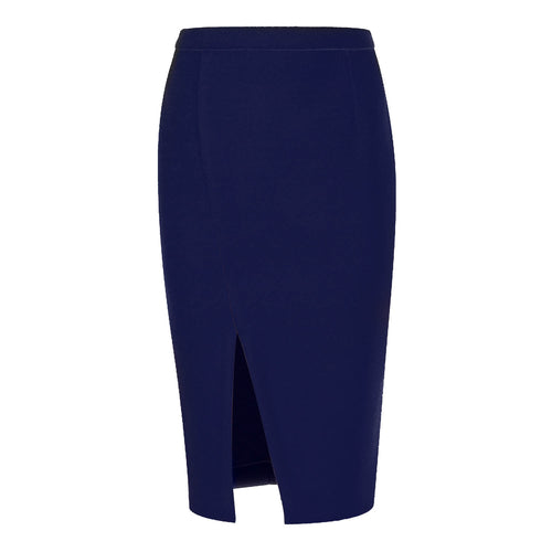 Electric Blue Faux Mouflon Pencil Skirt