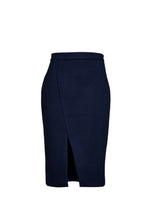 Load image into Gallery viewer, Navy Blue Mouflon Pencil Skirt