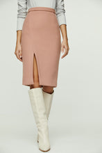 Load image into Gallery viewer, Salmon Colour Faux Mouflon Pencil Skirt