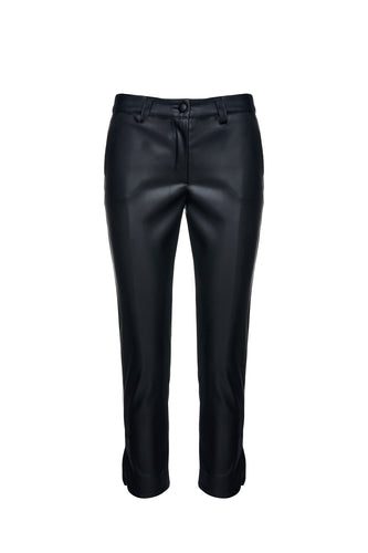 Black Faux Leather 7/8 Pants
