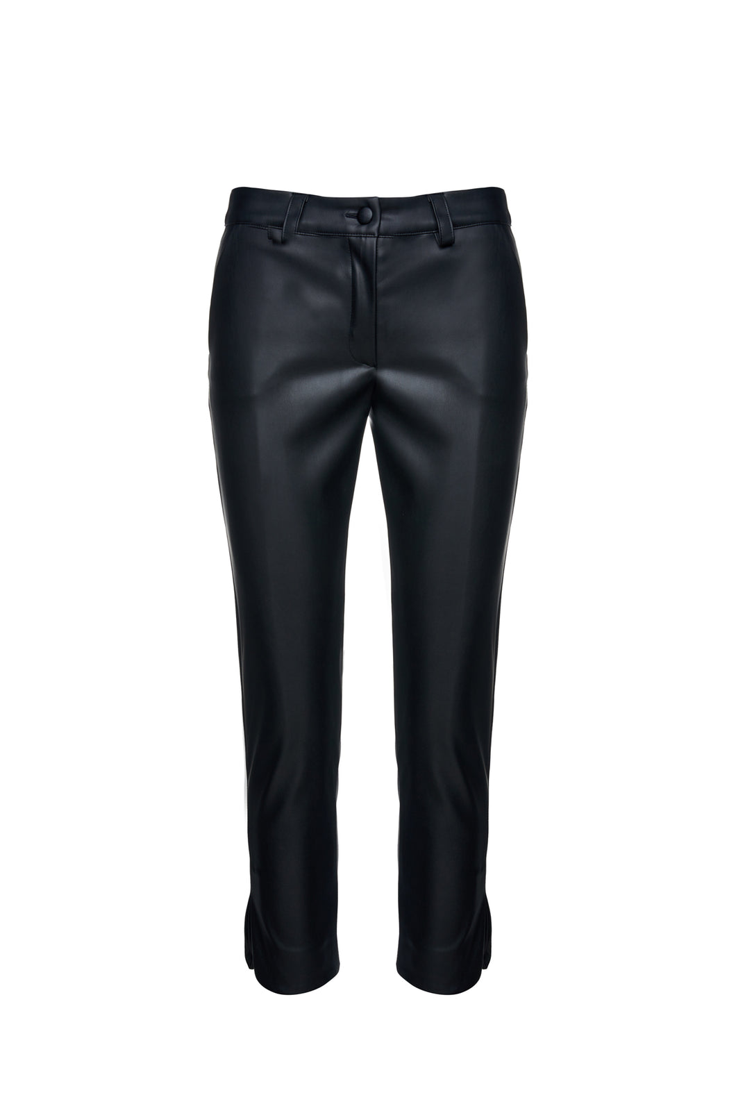 Black Faux Leather 7/8 Pants