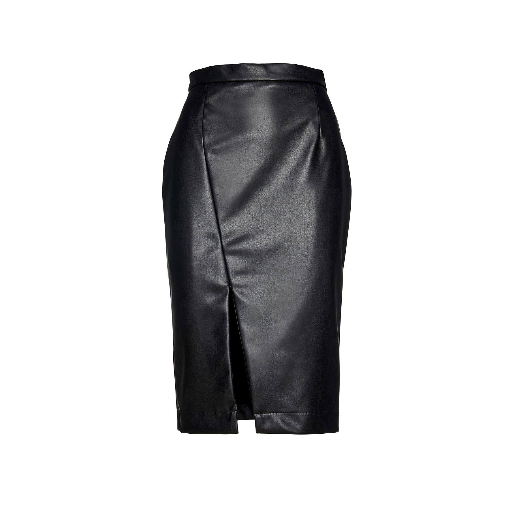 Black Faux Leather Pencil Skirt by Conquista Fashion – Conquista