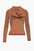 Load image into Gallery viewer, Light Brown Top with a Dark Brown Print