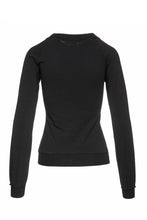 Load image into Gallery viewer, Black Long Sleeve Top with a Silver &amp; Black Print