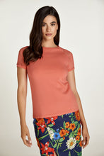Load image into Gallery viewer, Coral Top with Short Lace Sleeves