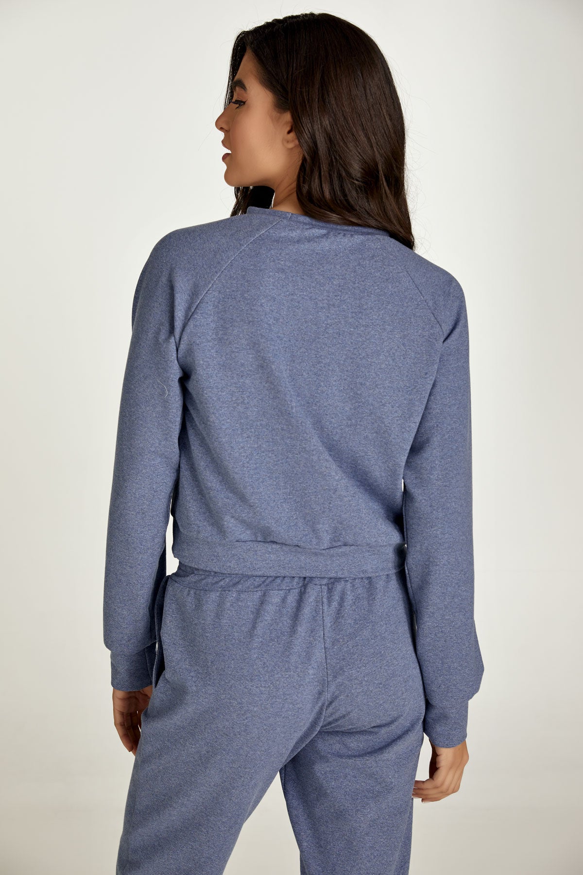 Crop Indigo Mélange Sweatshirt