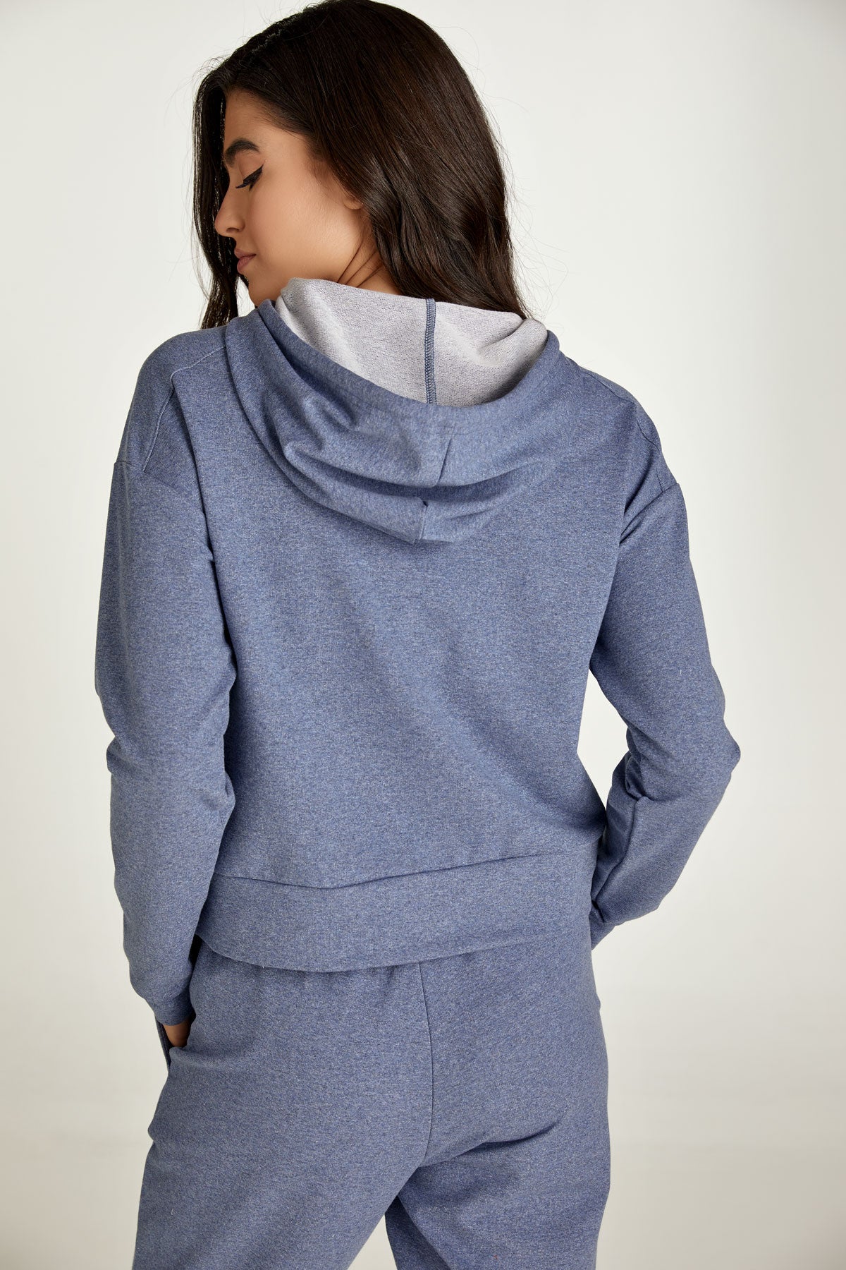 Indigo Mélange Hooded Sweatshirt