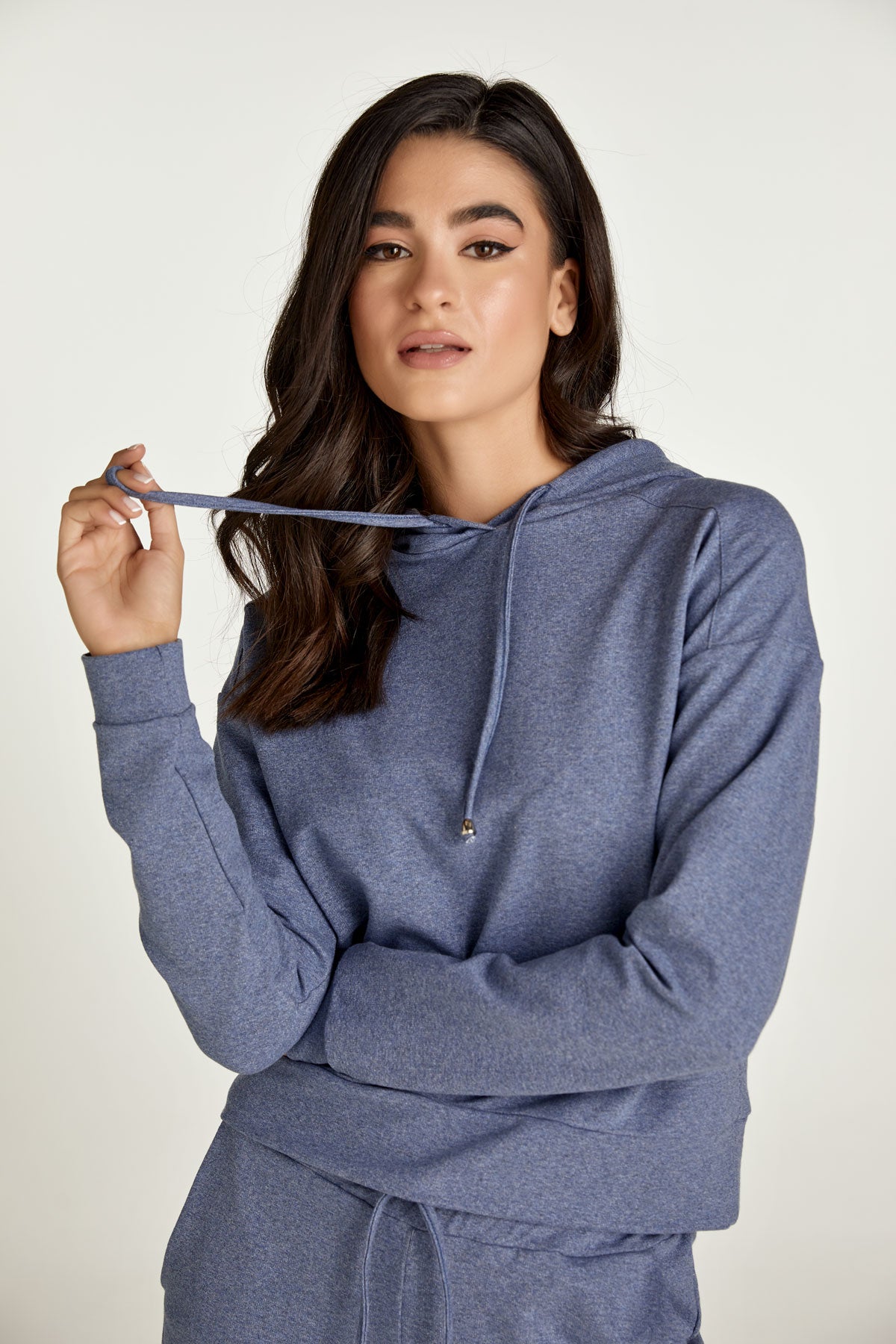 Indigo Mélange Hooded Sweatshirt