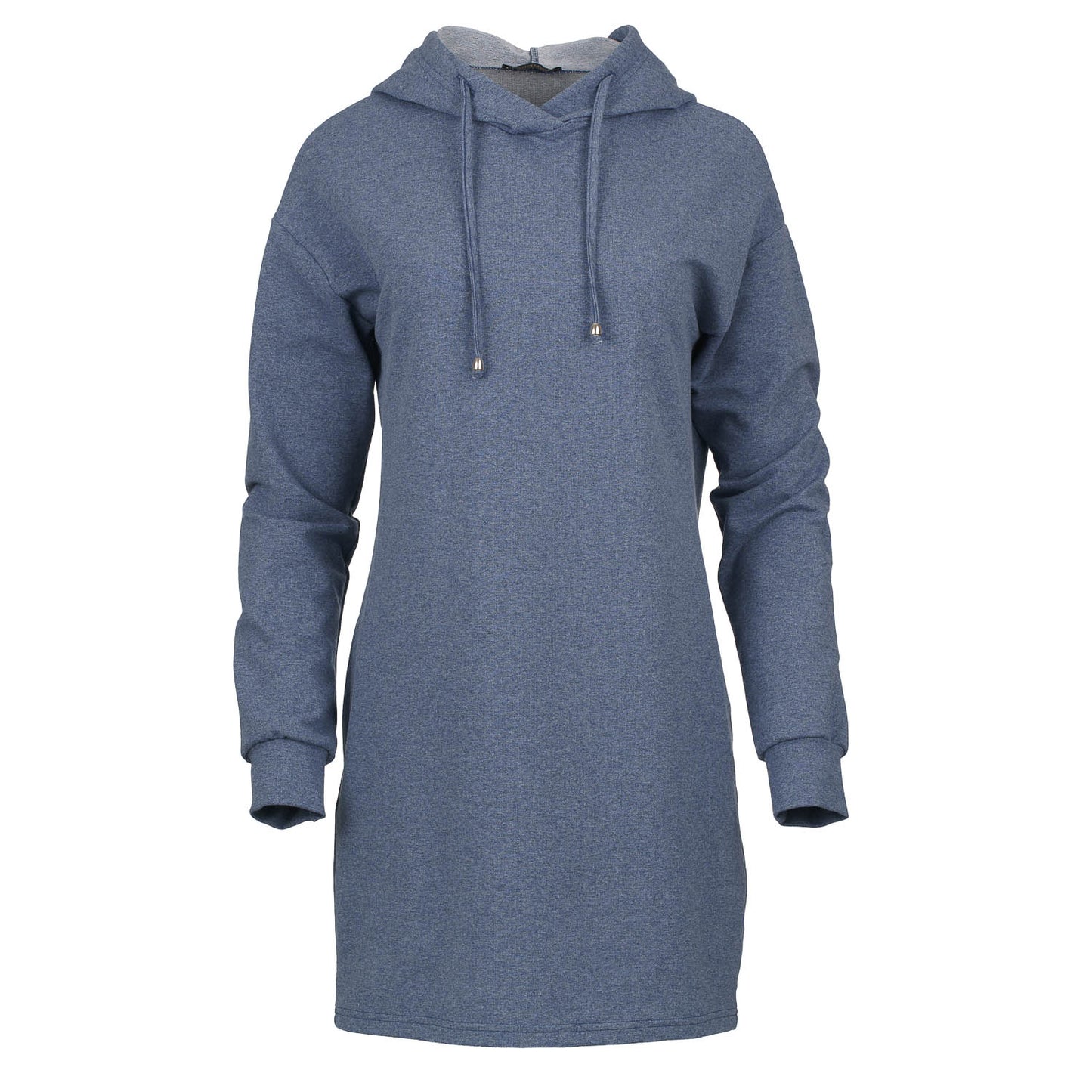 Indigo Mélange Hooded Mini Dress
