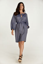 Load image into Gallery viewer, Belted Blue Denim Style Dress
