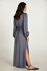 Faux Wrap Maxi Dress with Side Slits