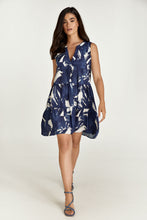 Load image into Gallery viewer, Sleeveless Navy and White A Line Dress
