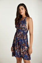 Load image into Gallery viewer, Leaf Print Empire Line Mini Dress