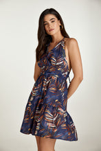 Load image into Gallery viewer, Leaf Print Empire Line Mini Dress