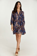 Load image into Gallery viewer, Leaf Print A Line Dress with Bell Sleeves