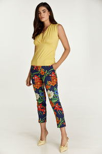 Floral Cotton Pants in Red, Blue and Green Shades