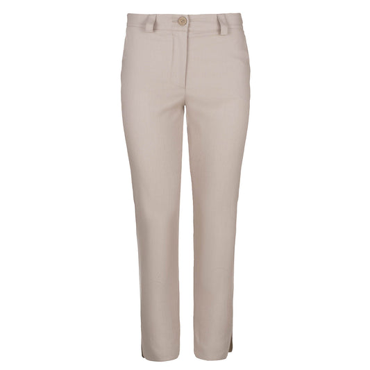 Beige Denim Style Cotton Pants