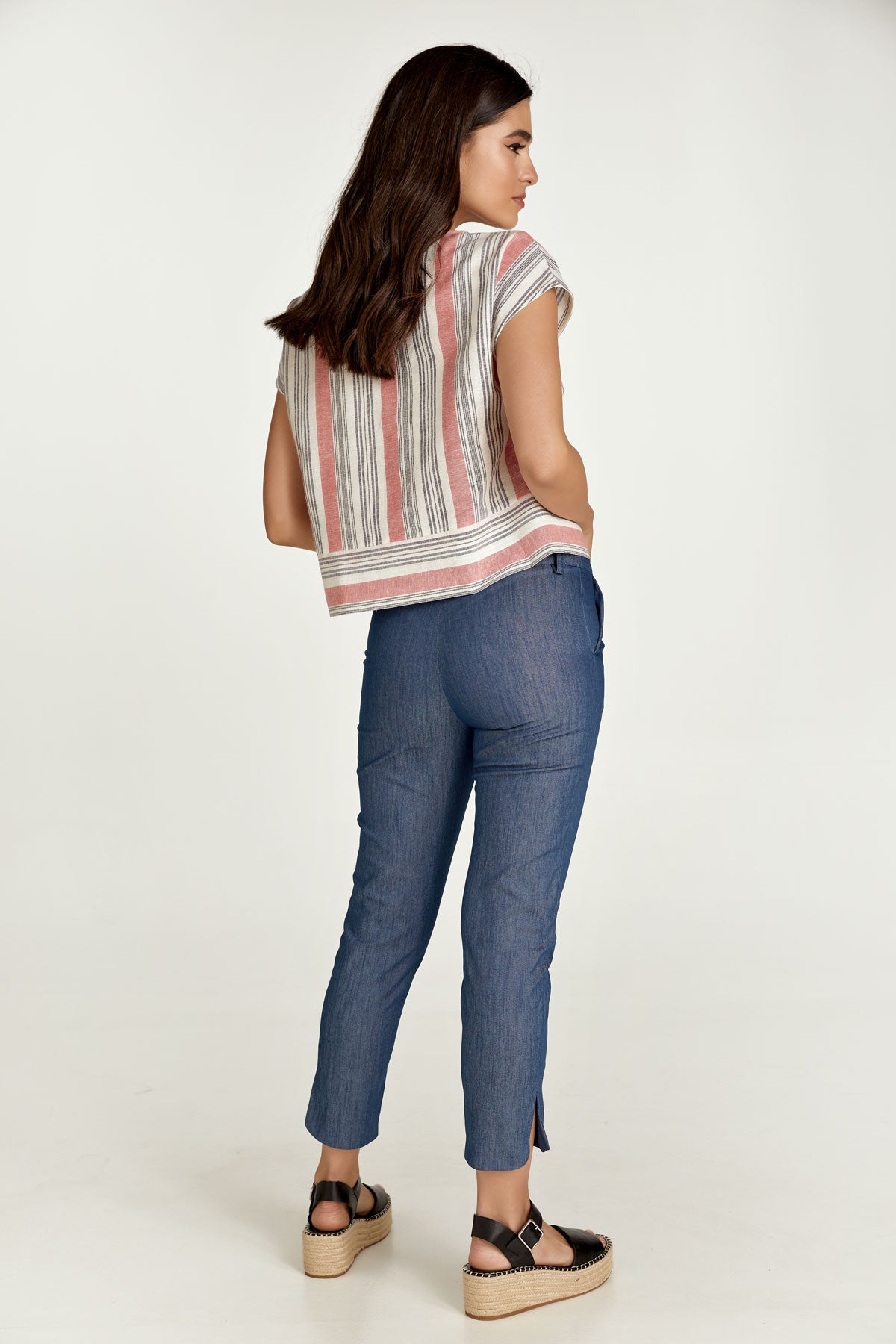 Blue Denim Style Cotton Pants