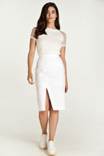 Load image into Gallery viewer, White Denim Style Pencil Skirt