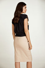 Load image into Gallery viewer, Beige Denim Style Pencil Skirt