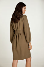 Load image into Gallery viewer, Belted Olive Colour Dress with Pockets