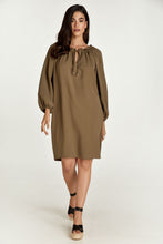 Load image into Gallery viewer, Belted Olive Colour Dress with Pockets