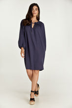 Load image into Gallery viewer, Belted Navy Dress with Pockets