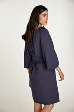 Load image into Gallery viewer, Belted Navy Dress with Pockets