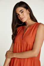 Load image into Gallery viewer, Sleeveless Orange A Line Dress