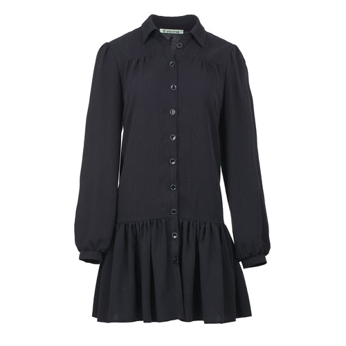 Black Tencel Dress with Buttons