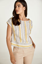 Load image into Gallery viewer, Yellow Striped Linen Style Top