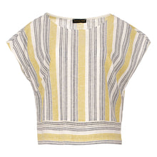 Load image into Gallery viewer, Yellow Striped Linen Style Top