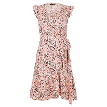 Load image into Gallery viewer, Pink Floral Wrap Dress