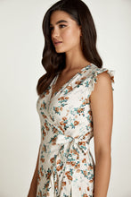 Load image into Gallery viewer, Ecru Floral Wrap Dress