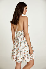 Load image into Gallery viewer, Ecru Floral Empire Line Mini Dress