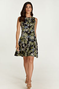Olive Floral Cloche Dress