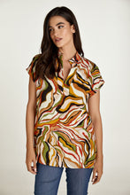 Load image into Gallery viewer, Brick Colour Swirl Print Sleeveless Top