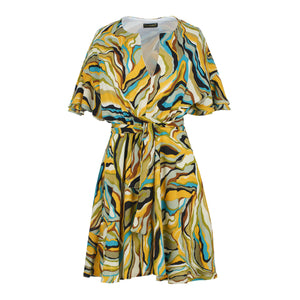 Vibrant Safari Viscose Wrap Dress