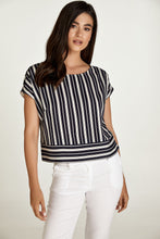 Load image into Gallery viewer, Navy Striped Top with a Boat Neckline