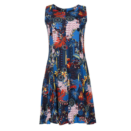 Navy Flora Print Cloche Dress