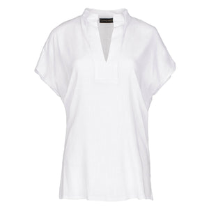 White Linen Style Sleeveless Top
