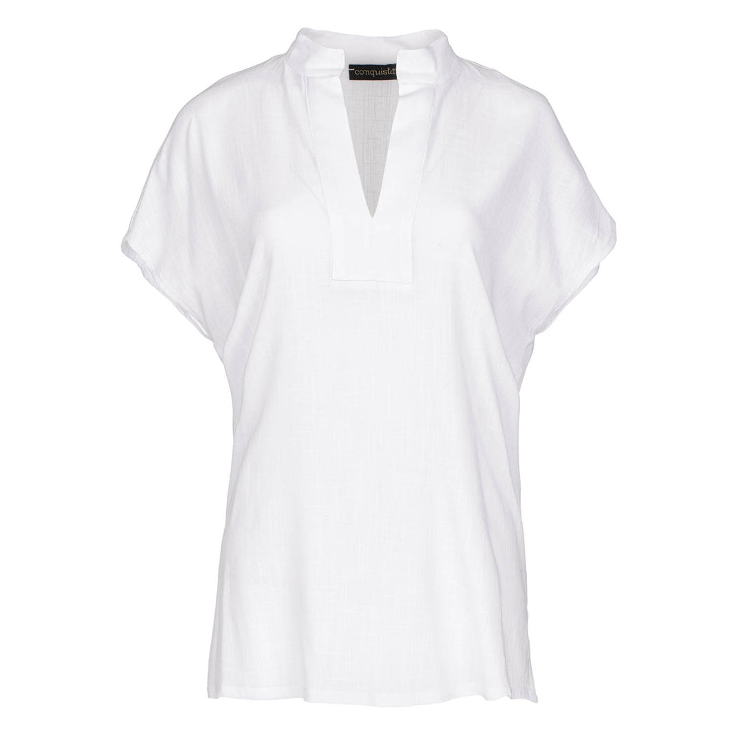 White Linen Style Sleeveless Top